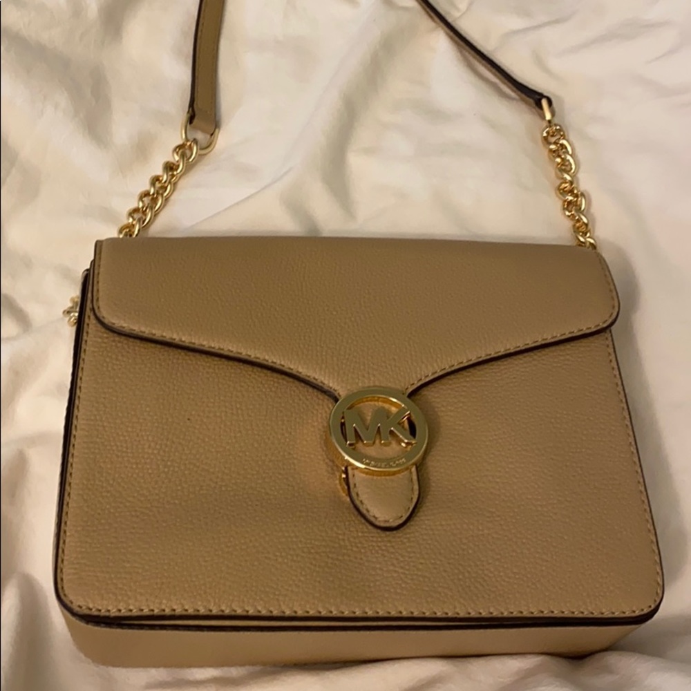 Michael Kors tan envelope bag